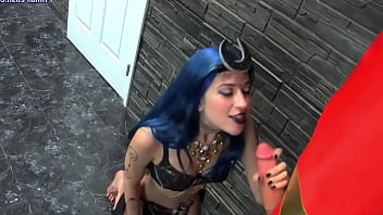 Super hero is by femdom witch