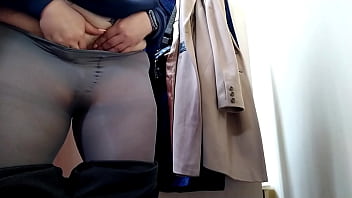 Mother in law teases son in law with her lustful fitting room video with anal plug in sweet hole and masturbation