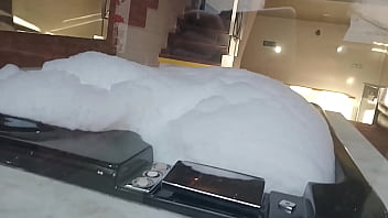 Spying on a brunette bathing a guy in feminine clothing comes in and fucks her in the pear shaped ass and buries his cock in her anus busty and big ass latina brunette