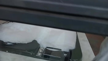 Spying on a brunette bathing a guy in feminine clothing comes in and fucks her in the pear shaped ass and buries his cock in her anus busty and big ass latina brunette