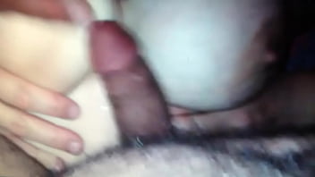 Playing with my wifes tits with my cock