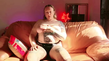 Pussy play with huge black dildo