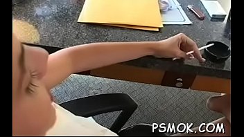 Pretty playgirl smokes alone