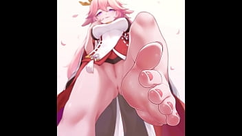 Yae miko feet fap to the beat genshin impact