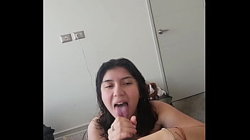 Sucking my man dry after we get out of the shower