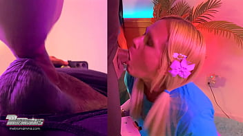 Camilla teaches her sis how to fuck her own throat