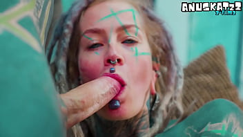 Alternative dreadhead in high heels fucks bwc anal gapes facial