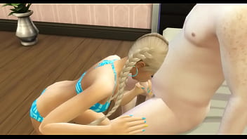 Blonde sucks elderly dick