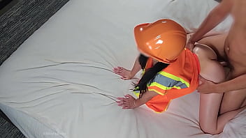 Cute asian serving her boss first thing in the morning