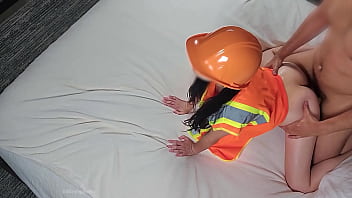 Cute asian serving her boss first thing in the morning