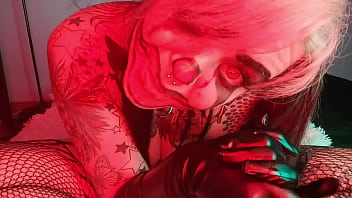 Creepy sexy tattooed clown girl with big boobs and nice ass squirts special for you