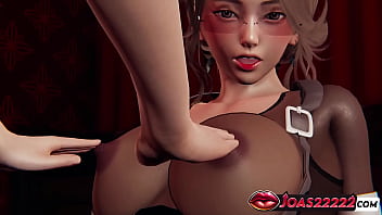 Alluring anime girl in bunny cosplay and pantyhose adult animation exciting huge boobs play chair cunnilingus with sensual moans two vibrastors wet orgasm in honey select 2