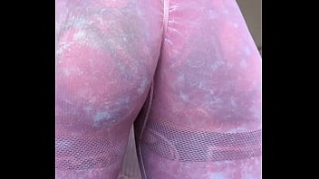 Milf melody radford sheer gym leggings close up