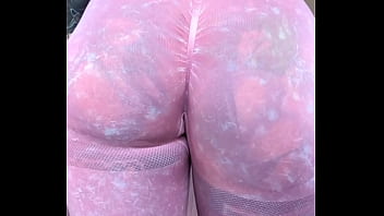 Milf melody radford sheer gym leggings close up