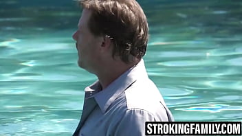 Stepmom catches teen riding dadâs cock and joins them