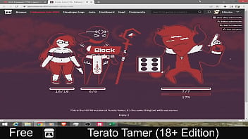 Terato tamer free game itchio simulation 2d adult monsters pixel art turn based combat