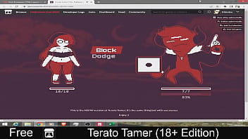Terato tamer free game itchio simulation 2d adult monsters pixel art turn based combat