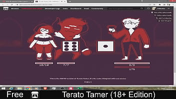 Terato tamer free game itchio simulation 2d adult monsters pixel art turn based combat