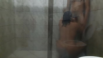 Part1 sex in the bathroom with a big couple big ass and big dick
