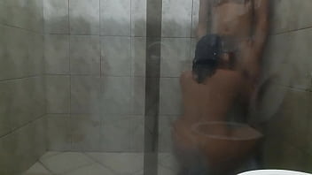 Part1 sex in the bathroom with a big couple big ass and big dick