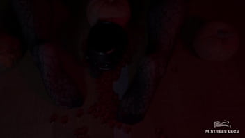 Sexy black fishnets feet and booty for halloween