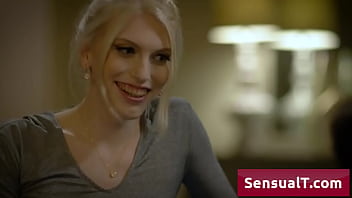 Naughty Blondie Shemale Enjoy Talking About Her Sex Life And Gets Seduced By Her Friend thumbnail
