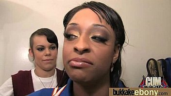 Interracial bukkake sex with black porn star 13