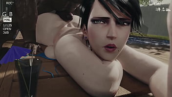 Bayonetta's poolside bbc animation