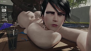 Bayonetta's poolside bbc animation