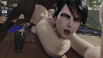 Bayonetta's poolside bbc animation