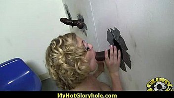 I sneak black bj as i fuck husband thrue gloryhole 29