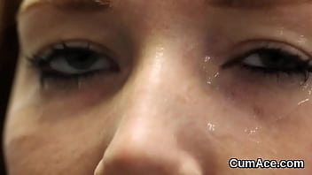 Arousing girl loves a deepthroat and quite a bit of cum on her face