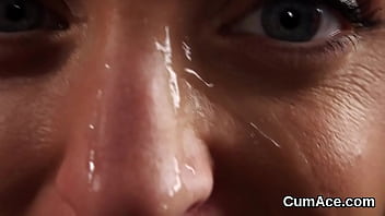 Arousing girl loves a deepthroat and quite a bit of cum on her face