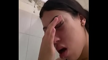 Latina teen suffers through puke session
