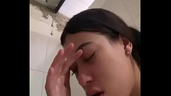 Latina teen suffers through puke session