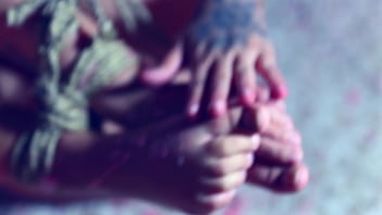 Captive unicorn for foot worship and wax play