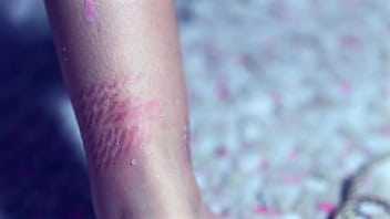 Captive unicorn for foot worship and wax play