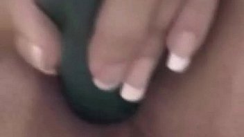 Very pretty petite brunette uses a dildo for her pussy