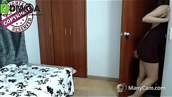 Latina teen with braces rubs pussy on cam