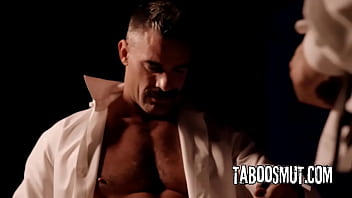 Hot brunette babe in sexy lingerie submits for her doms