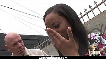 Busty ebony whore gangbanged and covered in cum 15