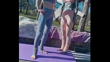 Miss flora and me enjoyed our stretches in the sun until answers in the comments now be creativeright an