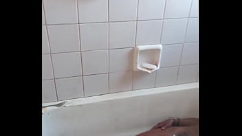 Grandpa daddy get best blowjob & fuck by skinny petite hot black slut in bathtub doggystyle bathroom sex