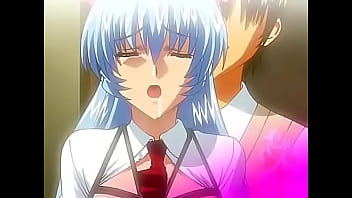 Hentai blue hair woman tied up and played with