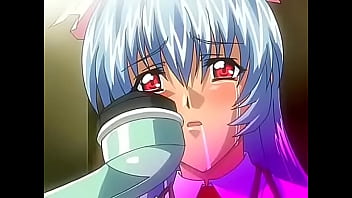 Hentai blue hair woman tied up and played with