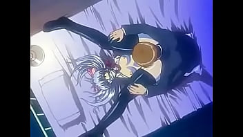 Hentai blue hair woman tied up and played with