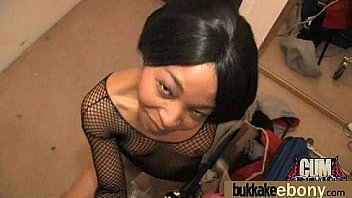 Ebony girl gang banged and covered in cum 13