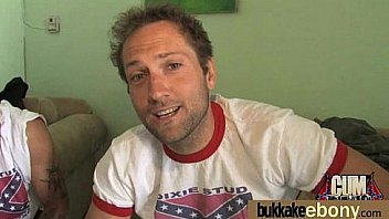 Ebony girl gang banged and covered in cum 13