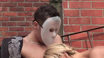 Deniska plays perverted games with masked men outside