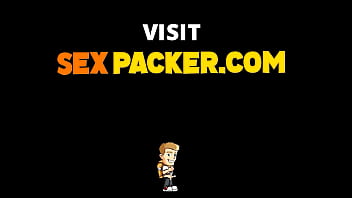 Sexy brunette hooter struggles taking big dick down her throat